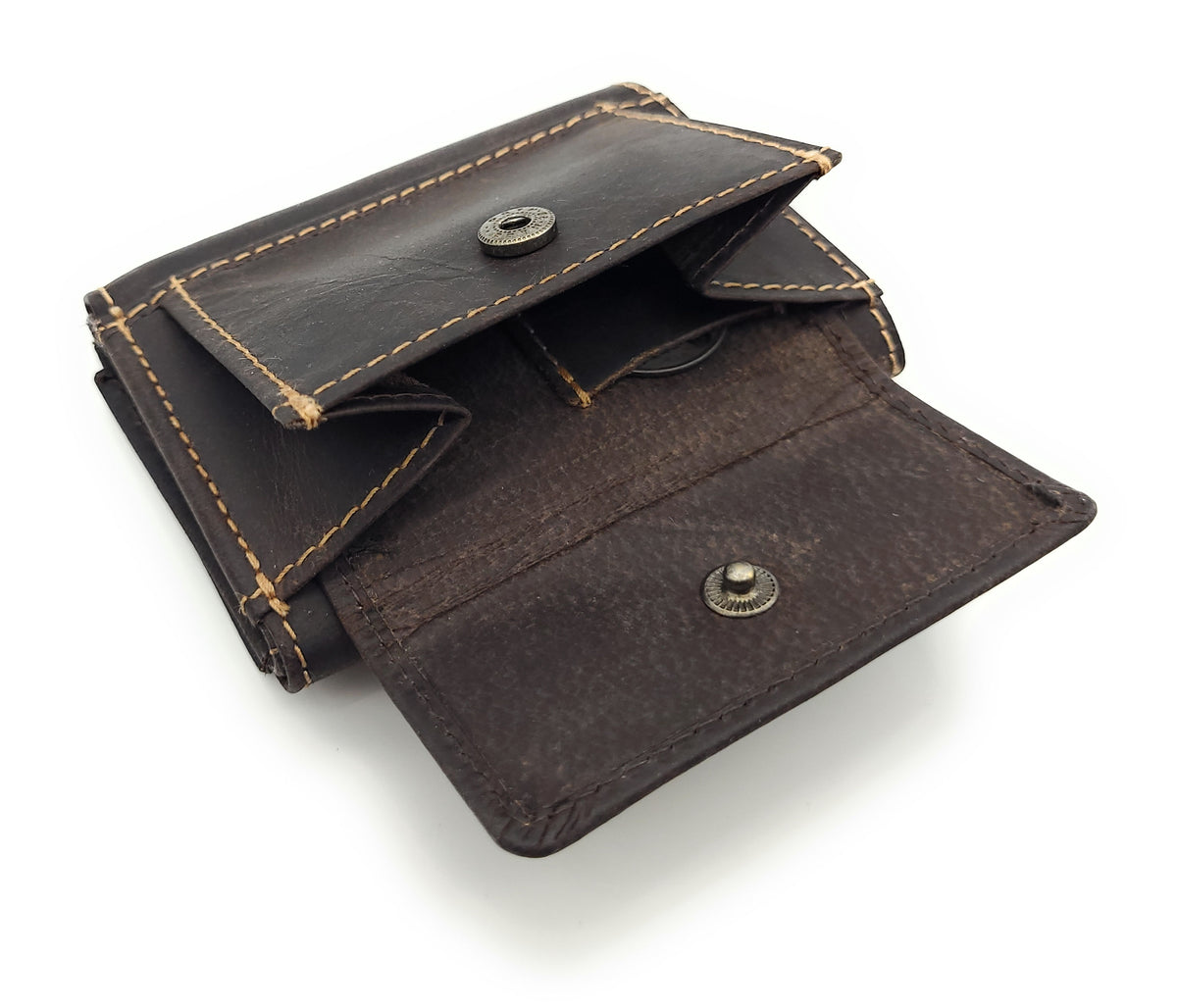 Jockey Club Mini Geldbörse aus Hunterleder | RFID-Schutz & Vintage Design dunkelbraun
