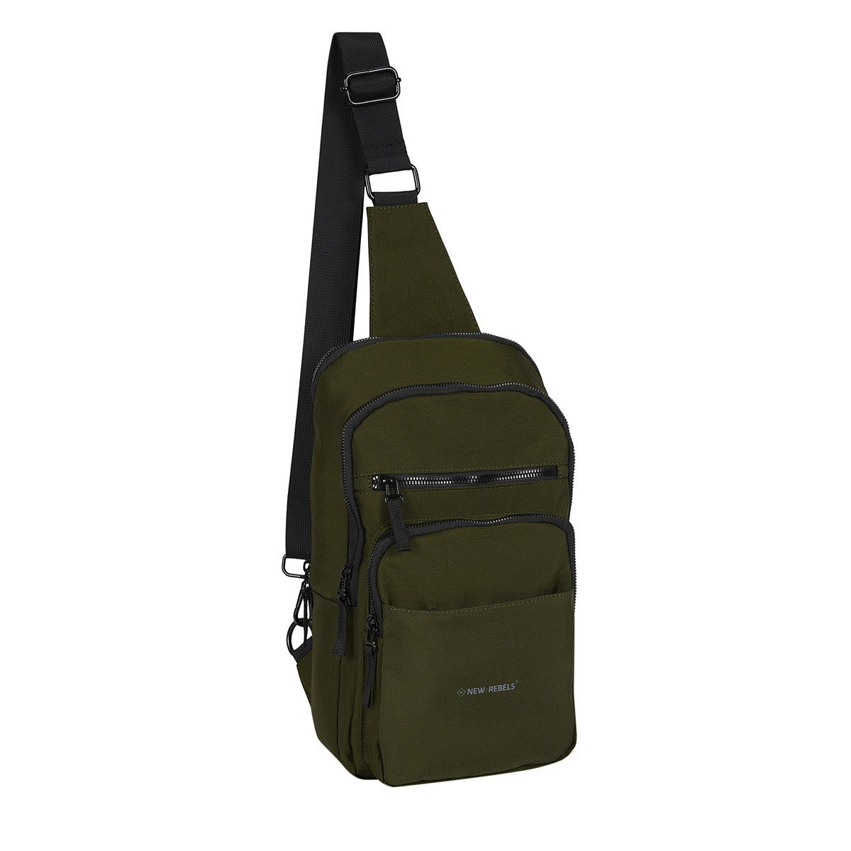 New Rebels Walden - Caldwell große Crossbody Bag – Nylon Umhängetasche mit Tabletfach & Sicherheitsfach oliv