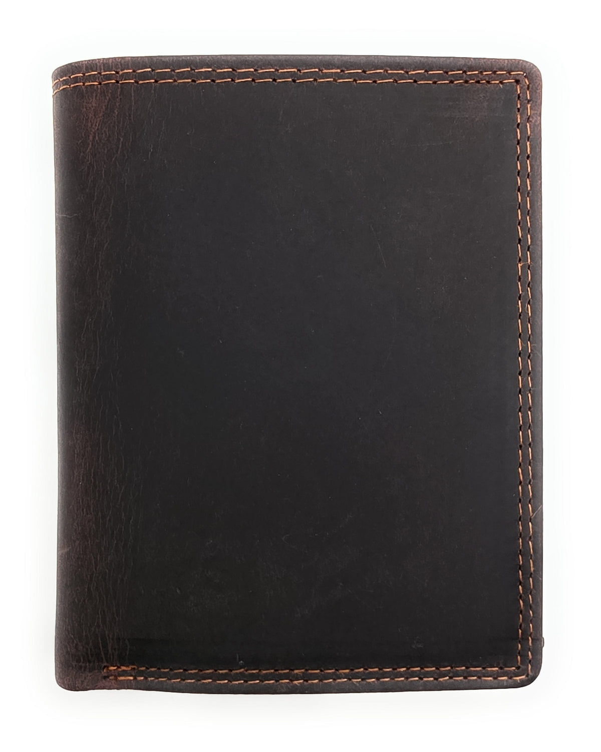 Lemasi robustes Hunterleder Portemonnaie Geldbörse RFID Blocker 19 Fächer Unisex dunkelbraun