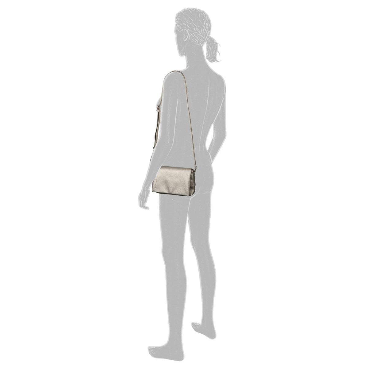 Tom Tailor Lissi Flap Bag S – kleine modische Umhängetasche mit Magnetverschluss metallic grey