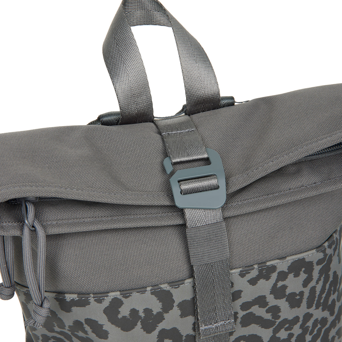 New Rebels Urban Roll Up Rolltop City Rucksack Los Angeles wasserabweisend Leopard anthrazit