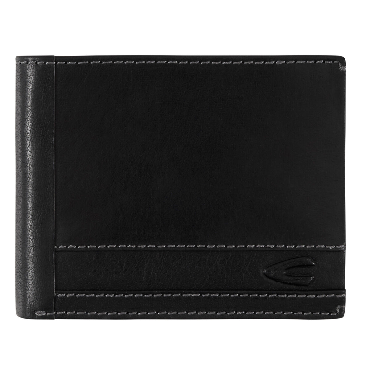 camel active Leder Geldbörse FIELD – RFID-Schutz, Tracking-Tag-Fach, Karten Organisation, schwarz