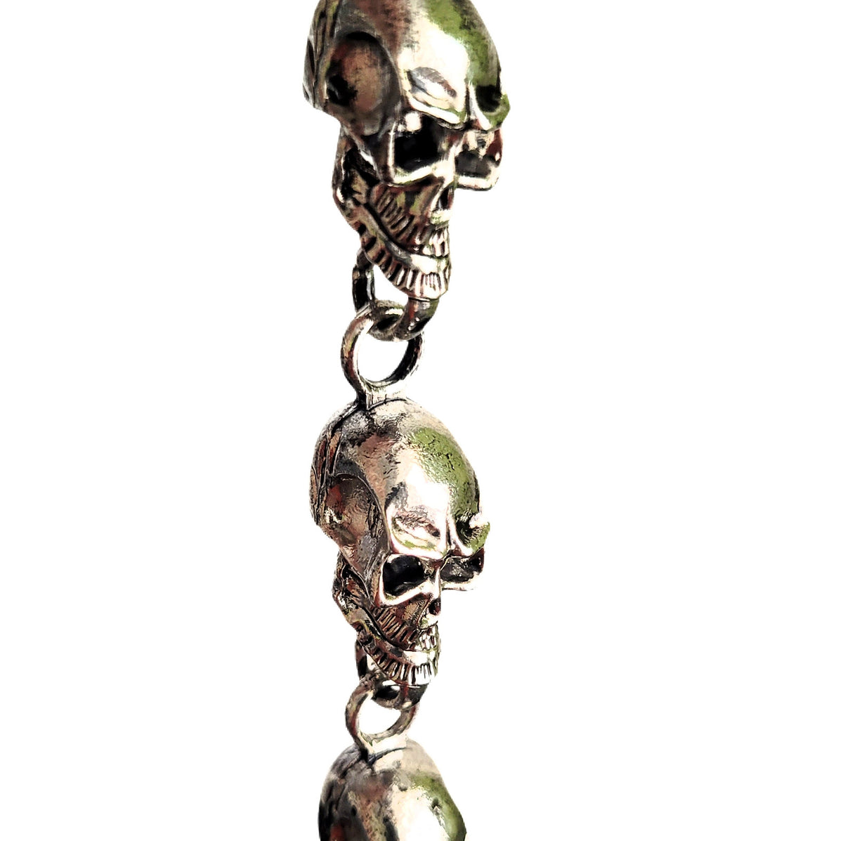 Totenkopf Hosenkette Metall 60cm - Schwere Geldbörsenkette Eisen Antik