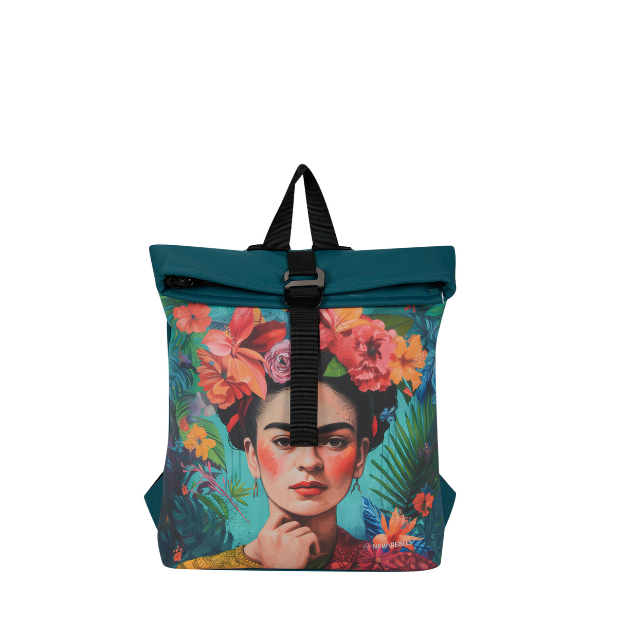 Los Angeles Flowerhead Rolltop-Rucksack – Seitenansicht