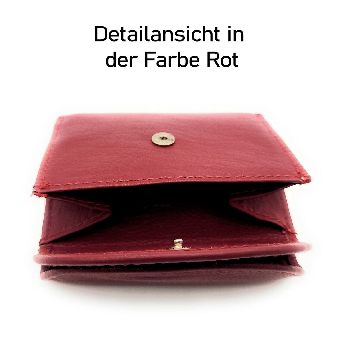 Jockey Club echt Leder Mini Geldbörse Wickelbörse Urlaubsbörse mit RFID Schutz schwarz rot