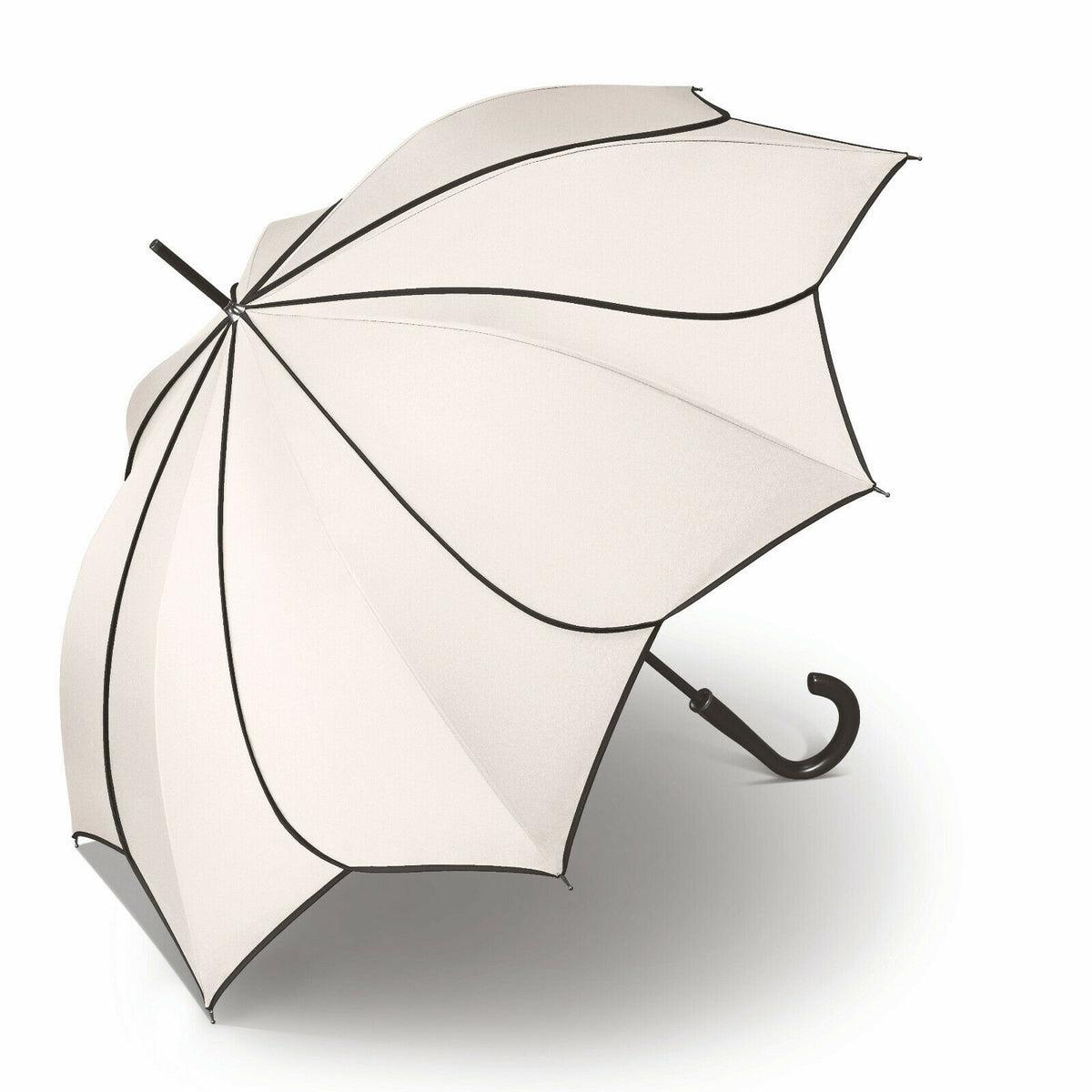 Pierre Cardin Damen Regenschirm Automatik Hochzeit – Blütendach Schwarz-Weiß Sunflower