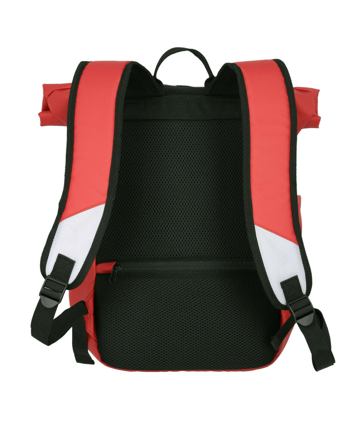 Travelite Rollup Fahrrad Rucksack Kurierrucksack Daypack aus wasserfester Plane mit Reflektoren rot