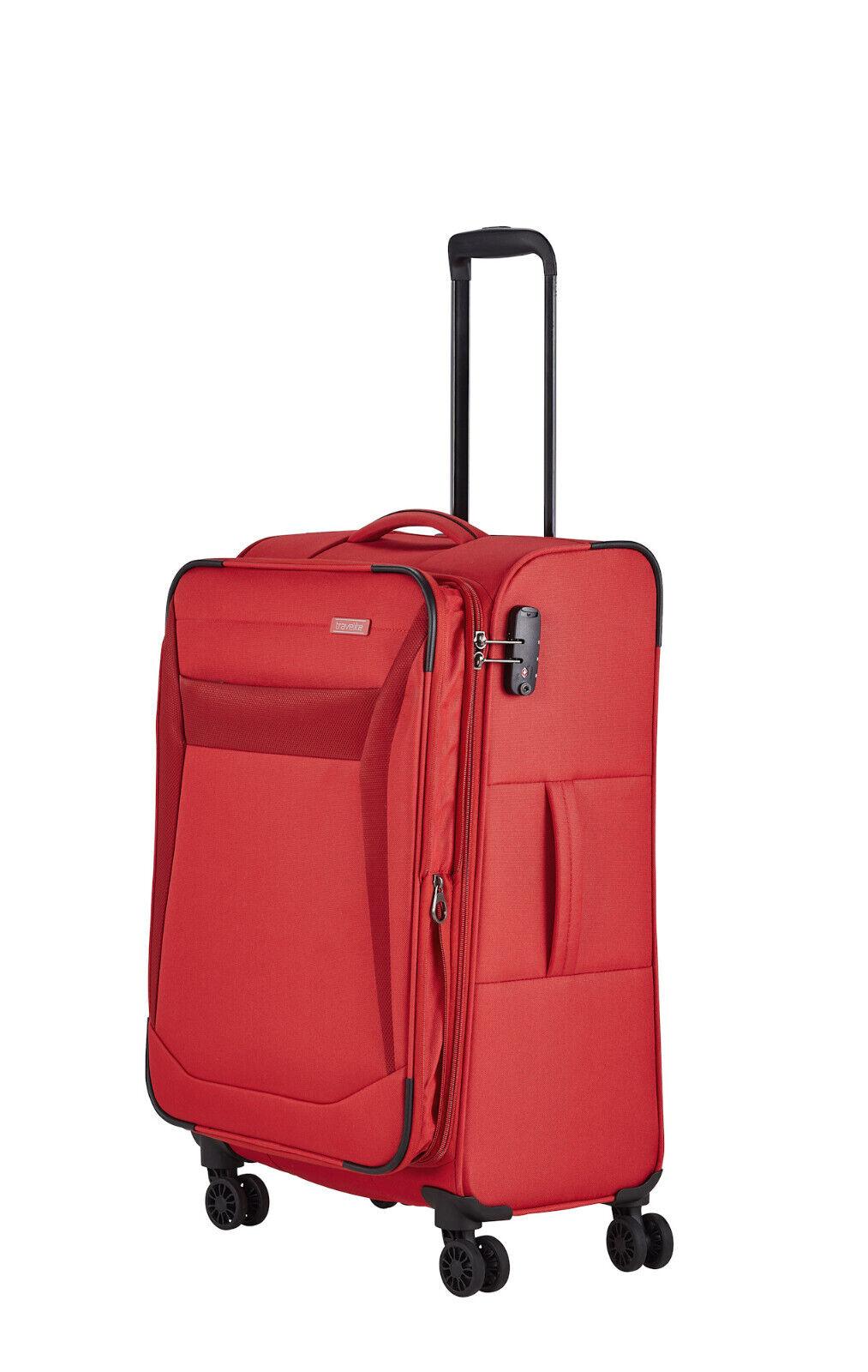 Travelite Chios Reisekoffer M Trolley Koffer 67cm 4 Rad / Rollen Dehnfalte TSA rot