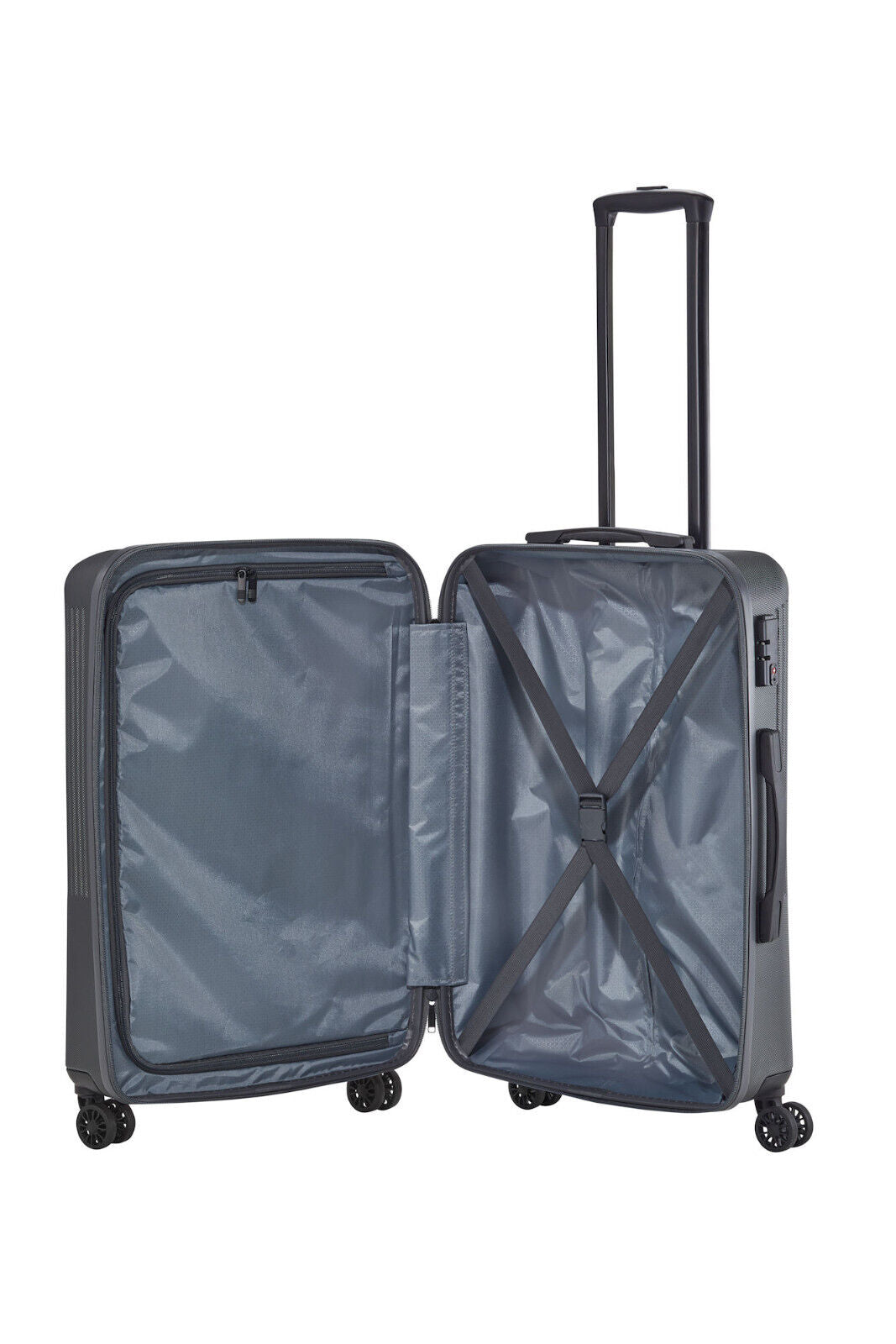 Travelite Bali Reisekoffer M Trolley Koffer 67cm 4 Rad / Rollen TSA Hartschale anthrazit