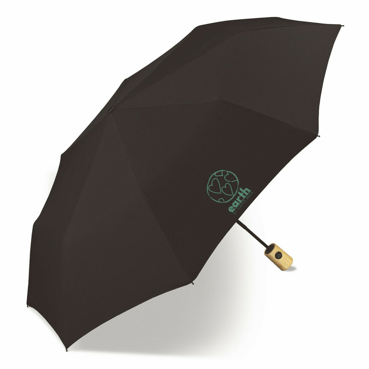 happy rain Earth Taschenschirm mit Automatik | recyceltes Polyester & Bambusgriff