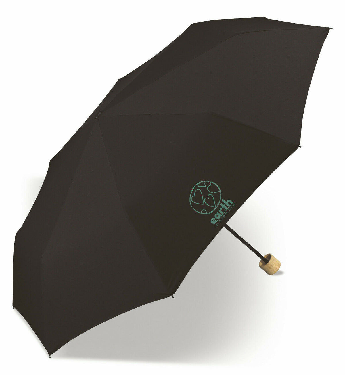 happy rain Earth Taschenschirm ohne Automatik | recyceltes Polyester & Bambusgriff