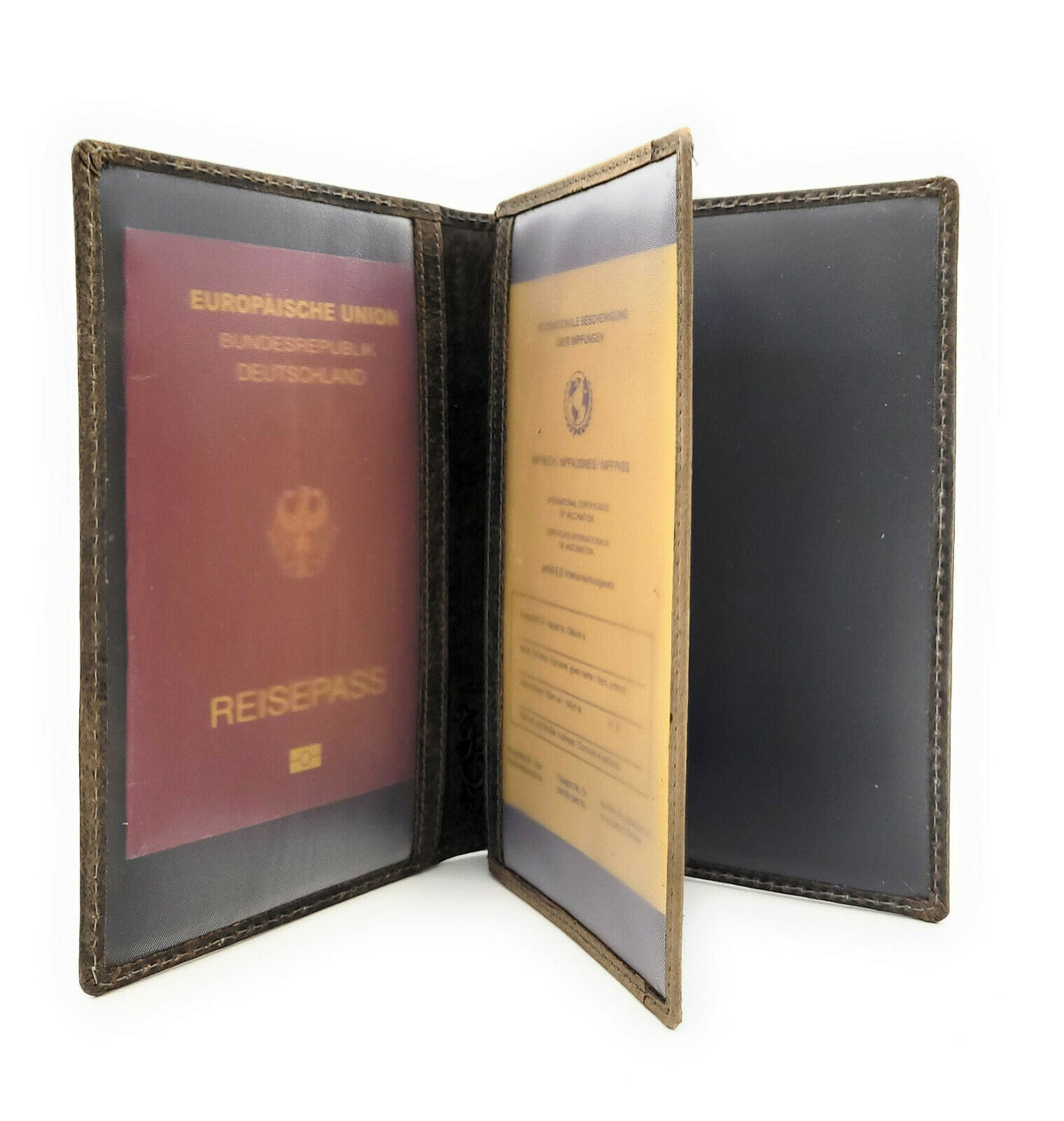 Jockey Club echt Leder Passhülle Etui Mappe für Jagdschein Angelschein Impfausweis Zander