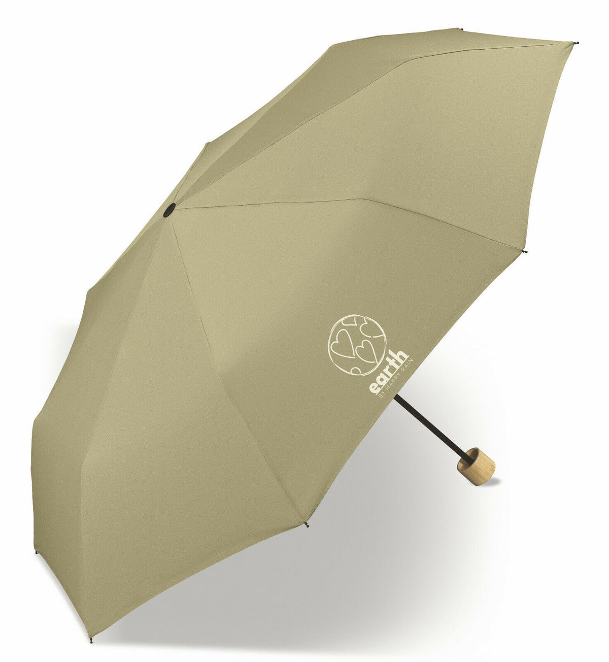 happy rain Earth Taschenschirm ohne Automatik | recyceltes Polyester & Bambusgriff