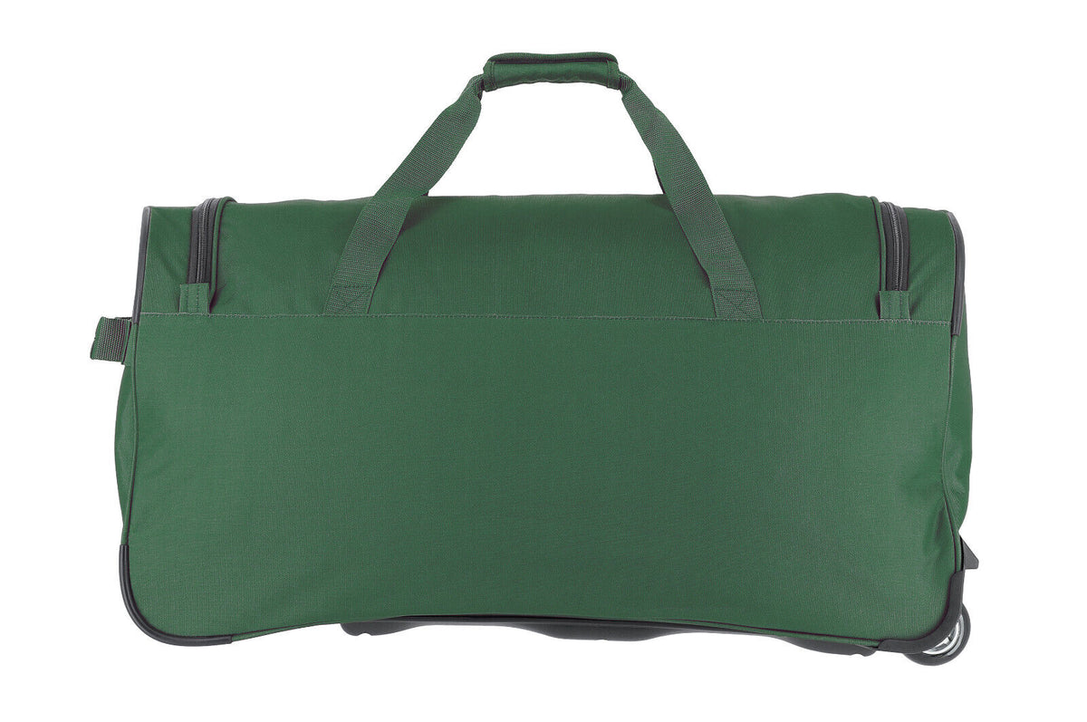 Travelite Basics Fresh Rollenreisetasche Dunkelgrün, 89 Liter, mit zwei Rollen und Teleskopgriff