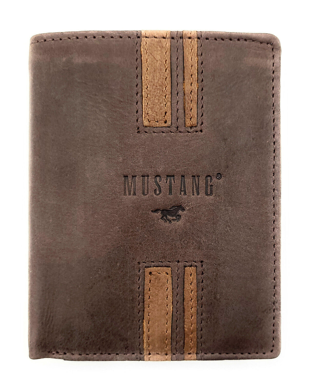 Mustang echt Leder Herren Geldbörse Portemonnaie mit RFID Schutz dunkelbraun