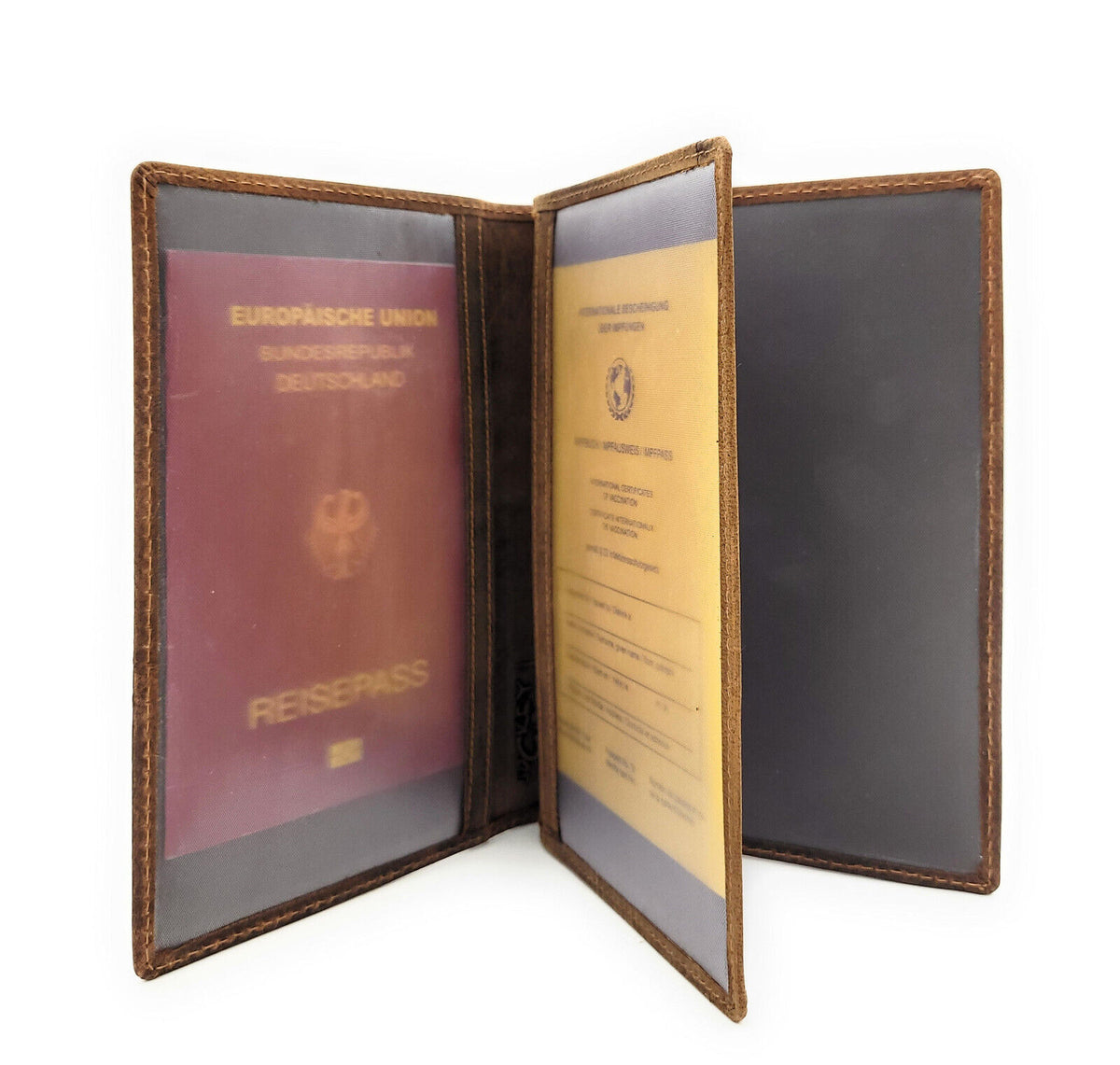 Jockey Club echt Leder Passhülle Etui Mappe für Jagdschein Angelschein Impfausweis Reisepass