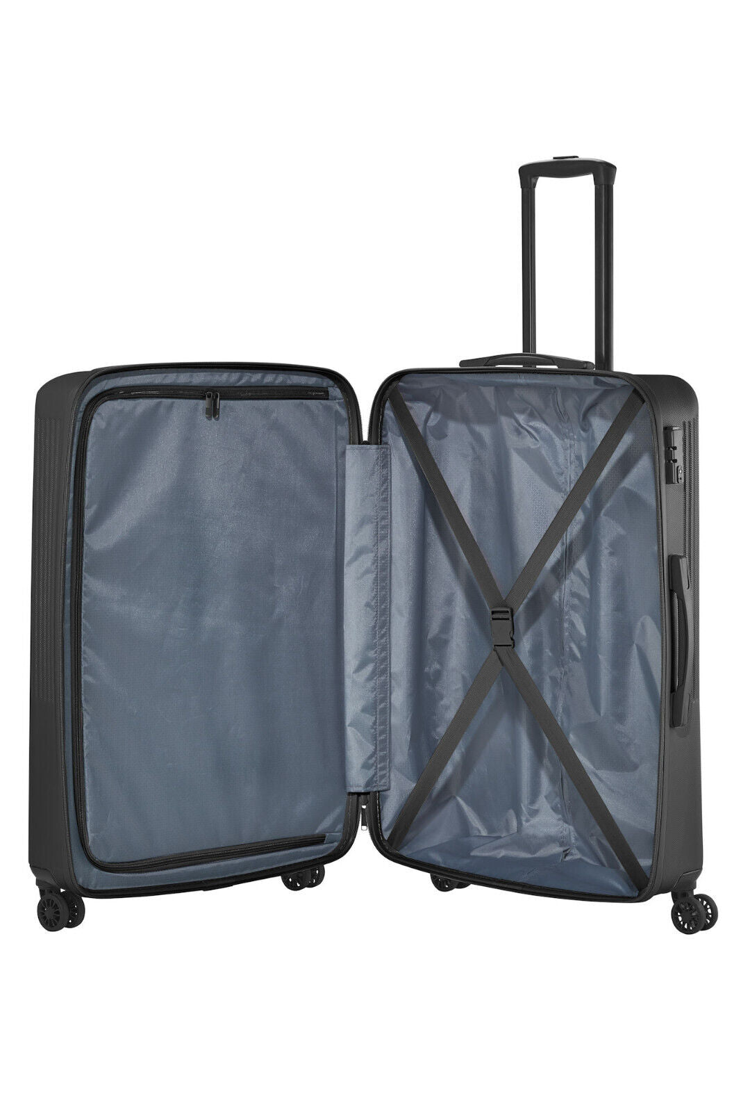 Travelite Bali Reisekoffer L Trolley Koffer 77cm 4 Rad / Rollen TSA Hartschale schwarz