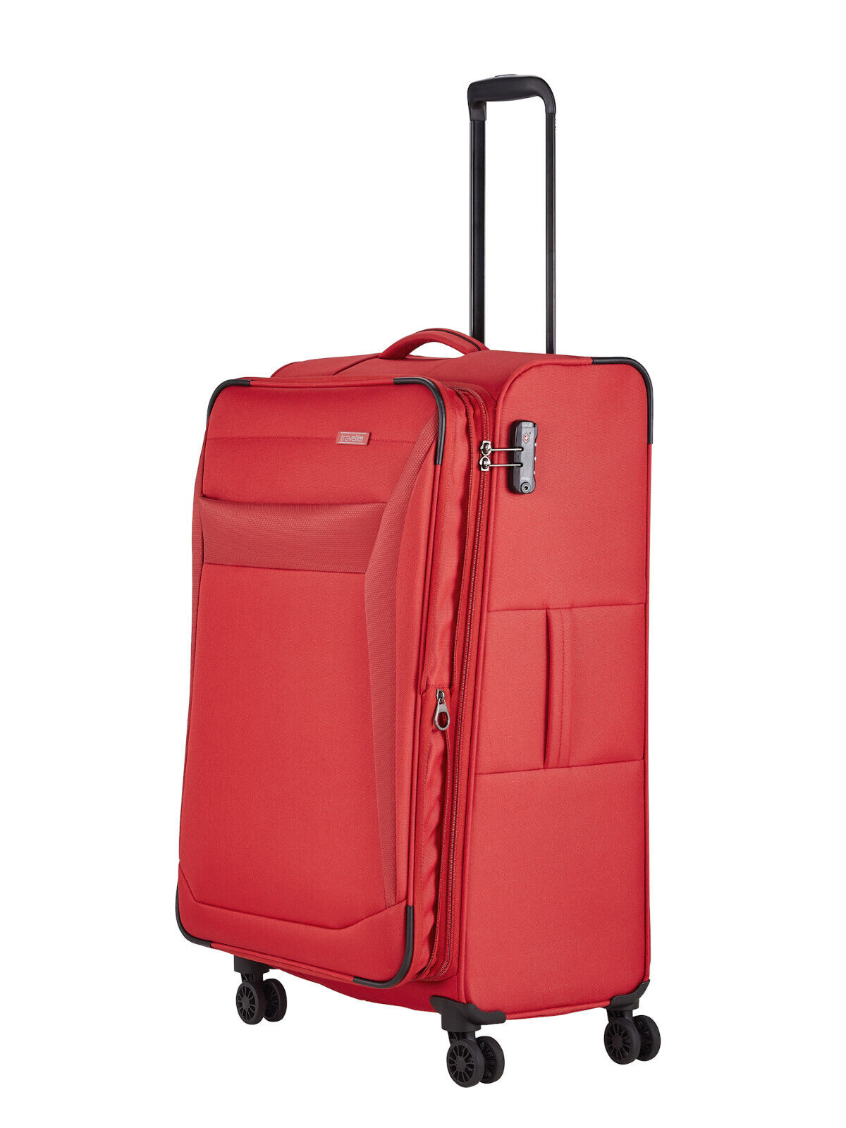 Travelite Chios Reisekoffer L Trolley Koffer 78cm 4 Rad / Rollen Dehnfalte TSA rot