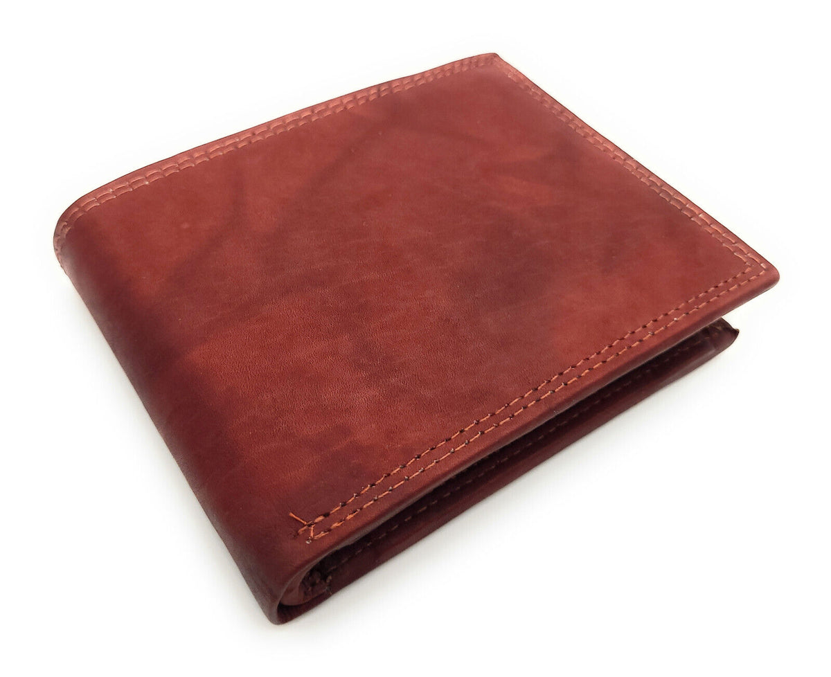 McLean echt Leder Geldbörse Portemonnaie Geldbeutel mit RFID Schutz rusty red