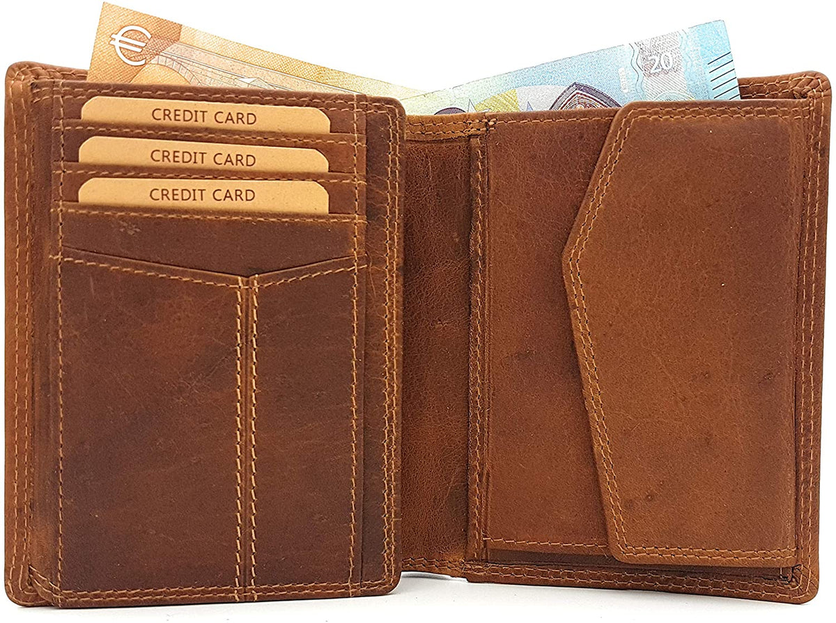 Jockey Club echt Leder Geldbörse Portemonnaie Münzbörse weiches Sauvage-Leder mir RFID Schutz