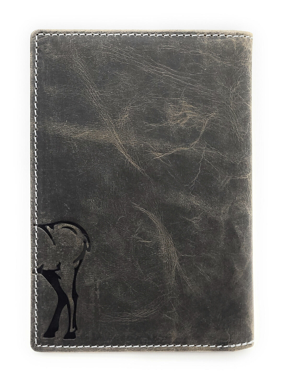 Jockey Club echt Leder Passhülle Etui Hülle Dokumenten Mappe Hunterleder Hirsch quattro grau