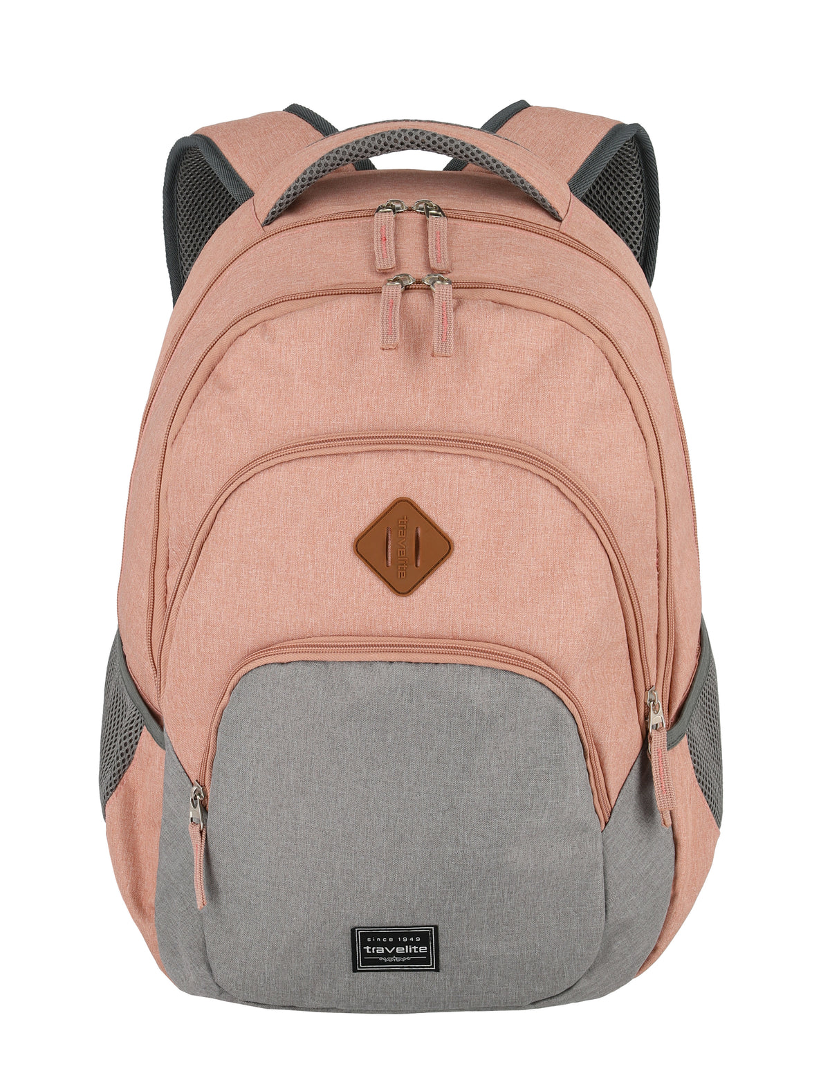 Travelite Basics Rucksack Rosa-Grau Vorderansicht