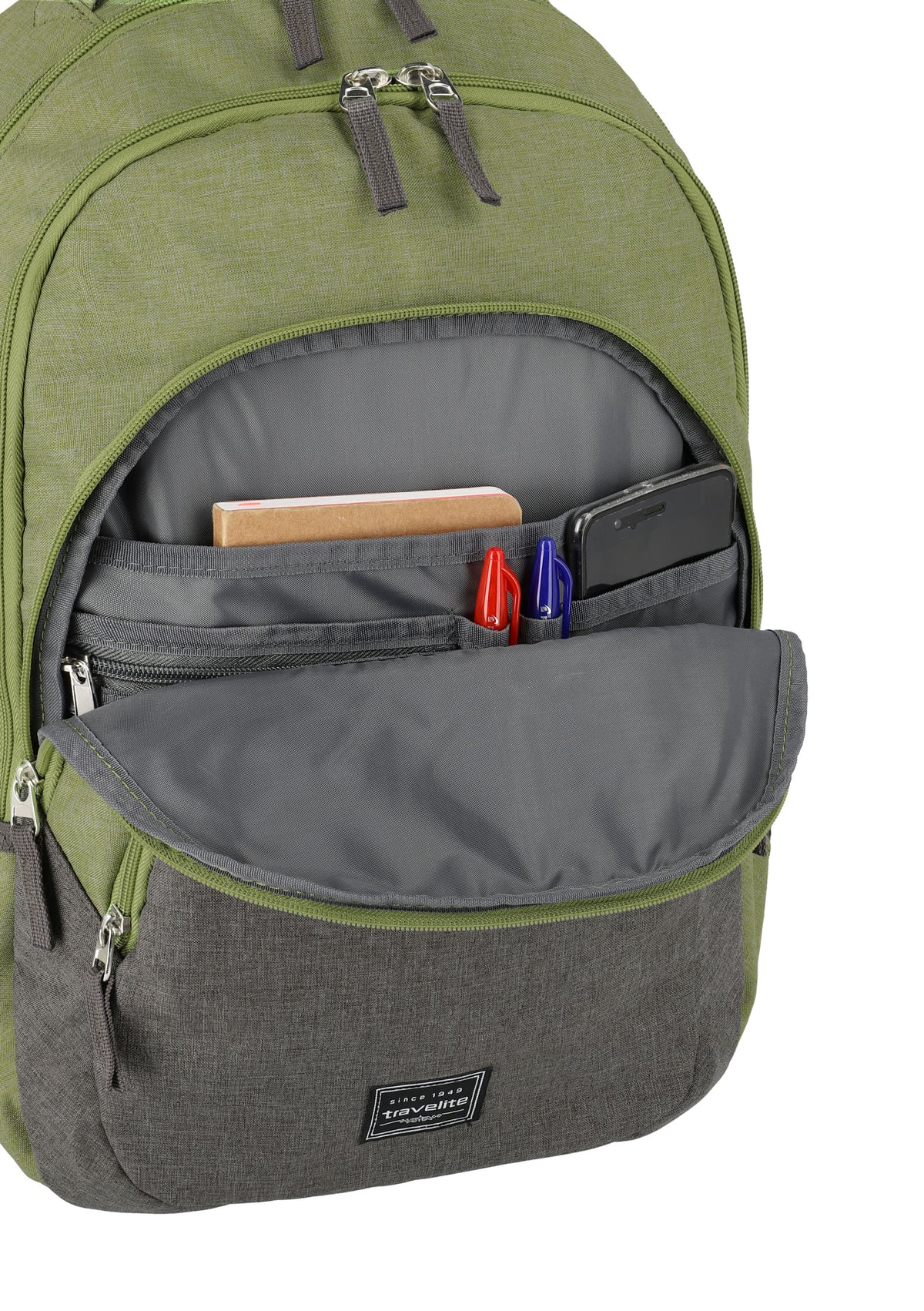 Travelite Basics Rucksack Grün-Grau Vorderansicht