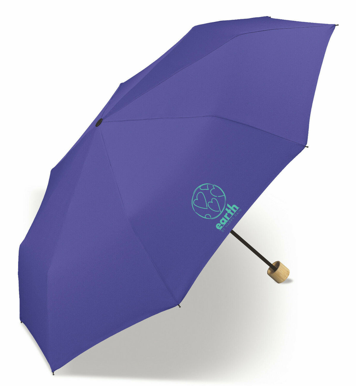 happy rain Earth Taschenschirm ohne Automatik | recyceltes Polyester & Bambusgriff