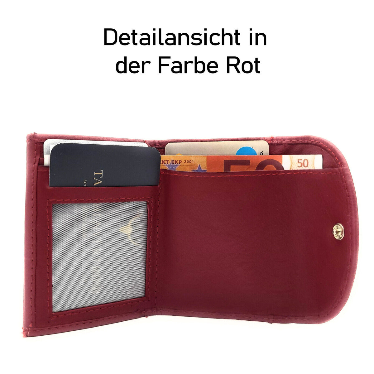Jockey Club echt Leder Mini Geldbörse Wickelbörse Urlaubsbörse mit RFID Schutz schwarz gelb