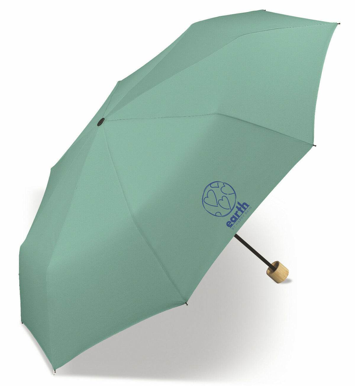 happy rain Earth Taschenschirm ohne Automatik | recyceltes Polyester & Bambusgriff
