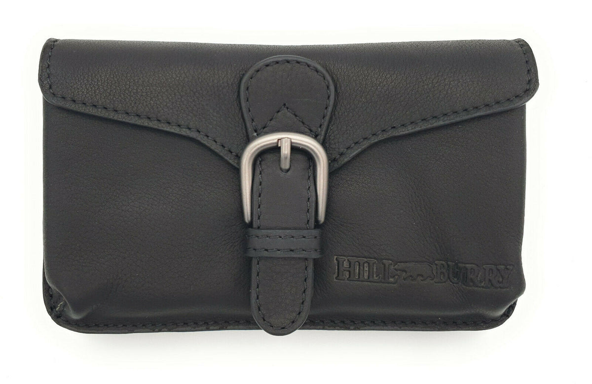 Hill Burry Echtleder Gürteltasche – Bikertasche & Hüfttasche Schwarz
