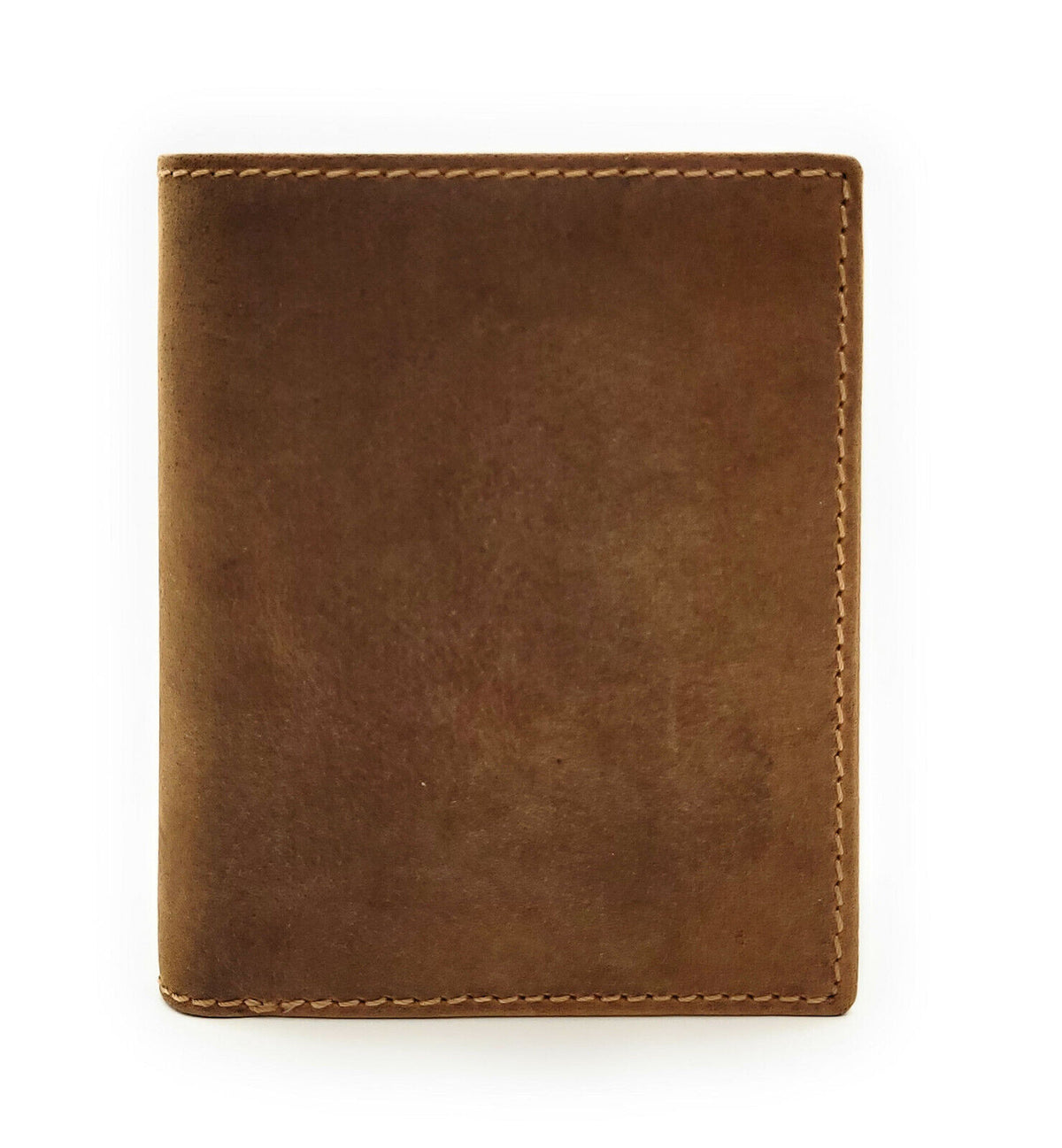 Jockey Club Geldbörse aus echtem Hunterleder – Vintage-Look Braun mit Sichtfach für KFZ-Papiere & RFID-Schutz