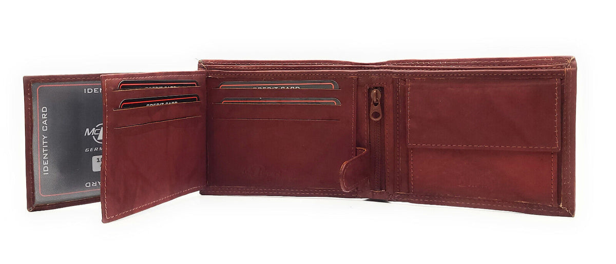McLean echt Leder Geldbörse Portemonnaie Geldbeutel mit RFID Schutz rusty red