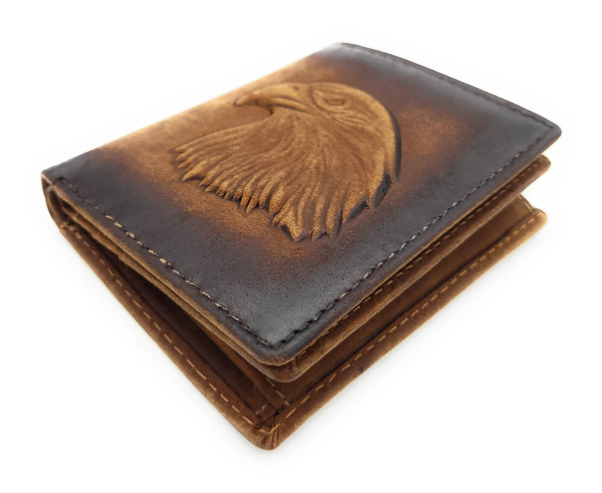 Jockey Club echt Leder Mini Geldbörse Portemonnaie 3D Adler mit RFID NFC Schutz