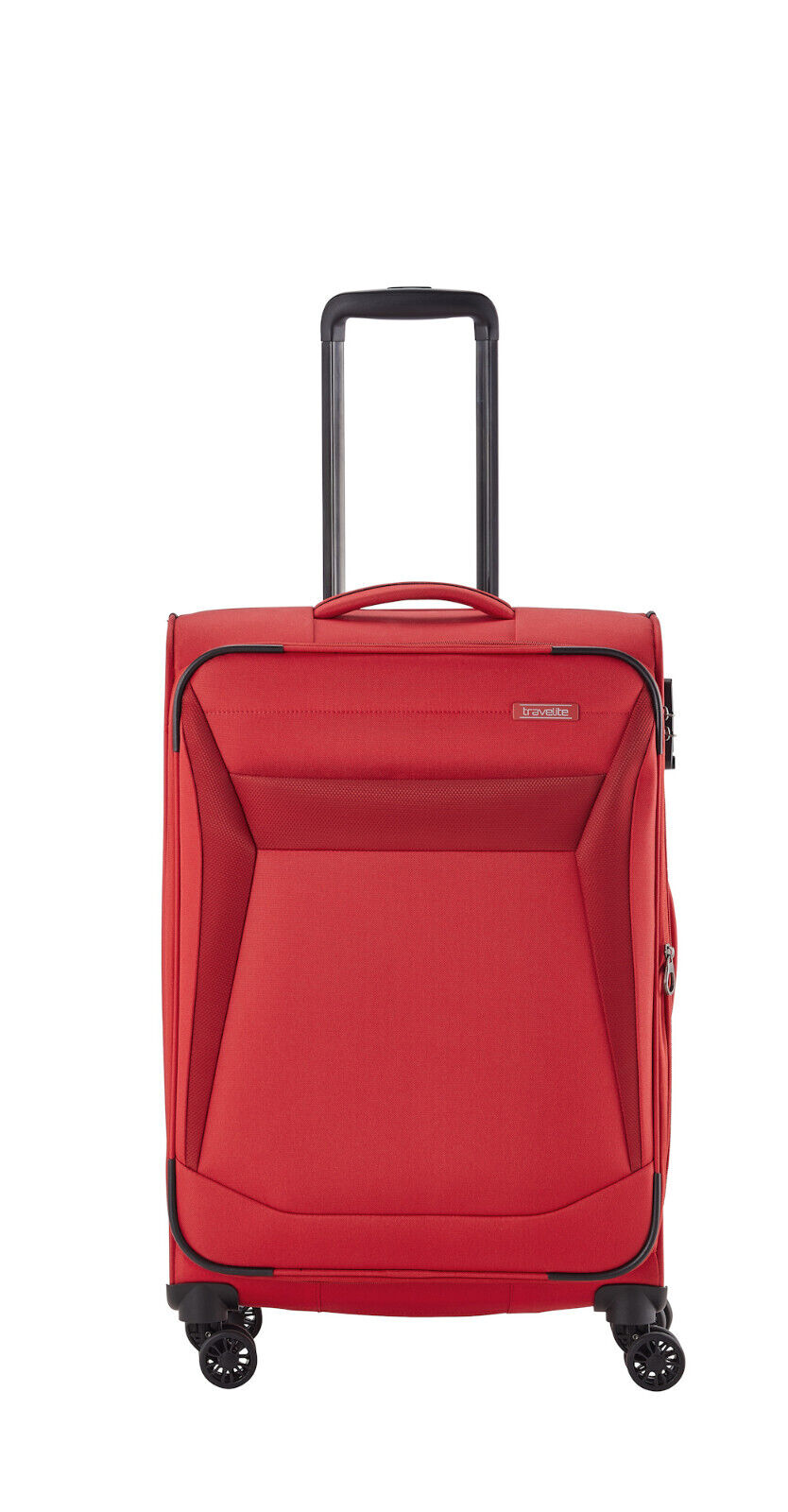 Travelite Chios Reisekoffer M Trolley Koffer 67cm 4 Rad / Rollen Dehnfalte TSA rot