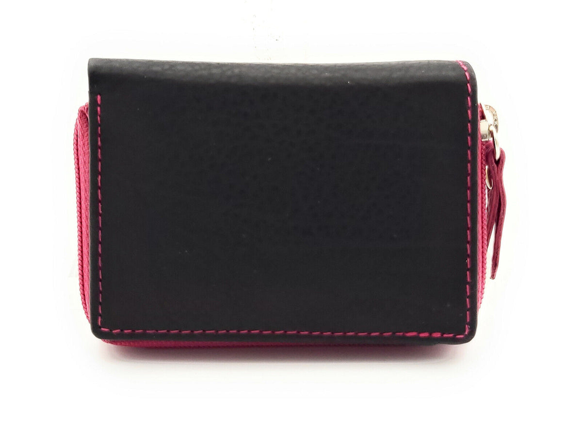 Jockey Club echt Leder Mini Geldbörse Portemonnaie mit RFID Schutz pink