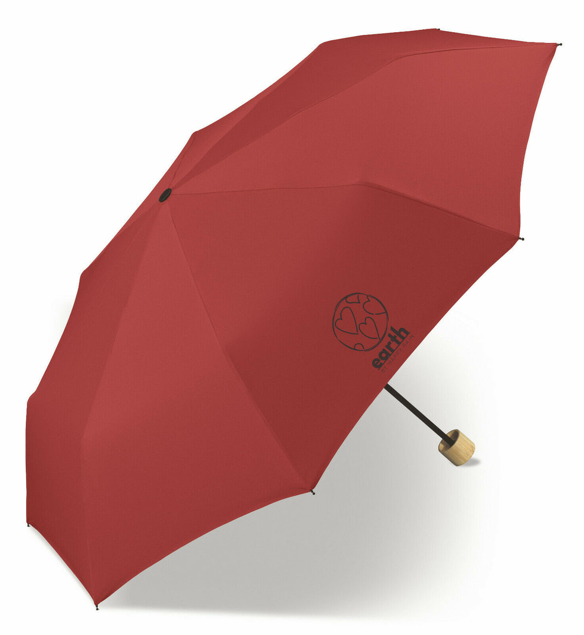 happy rain Earth Taschenschirm ohne Automatik | recyceltes Polyester & Bambusgriff