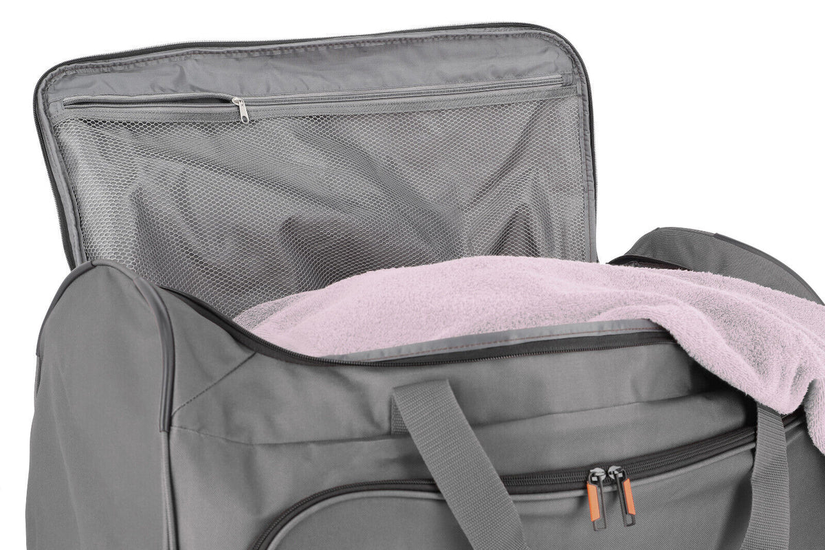Travelite Basics Fresh Rollenreisetasche Anthrazit, 89 Liter, mit zwei Rollen und Teleskopgriff