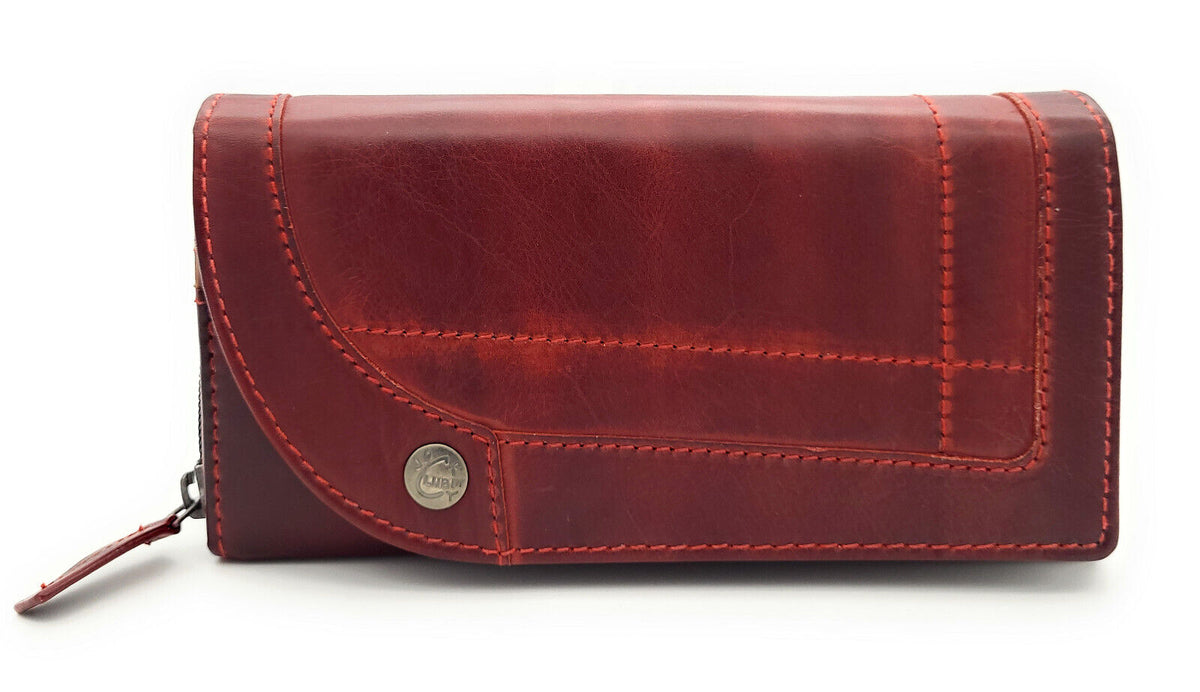Jockey Club echt Leder Damen Geldbörse Portemonnaie Geldbeutel vintage cherry
