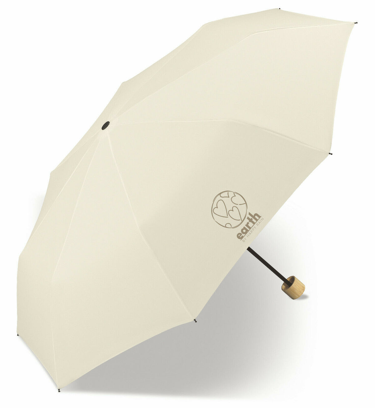 happy rain Earth Taschenschirm ohne Automatik | recyceltes Polyester & Bambusgriff