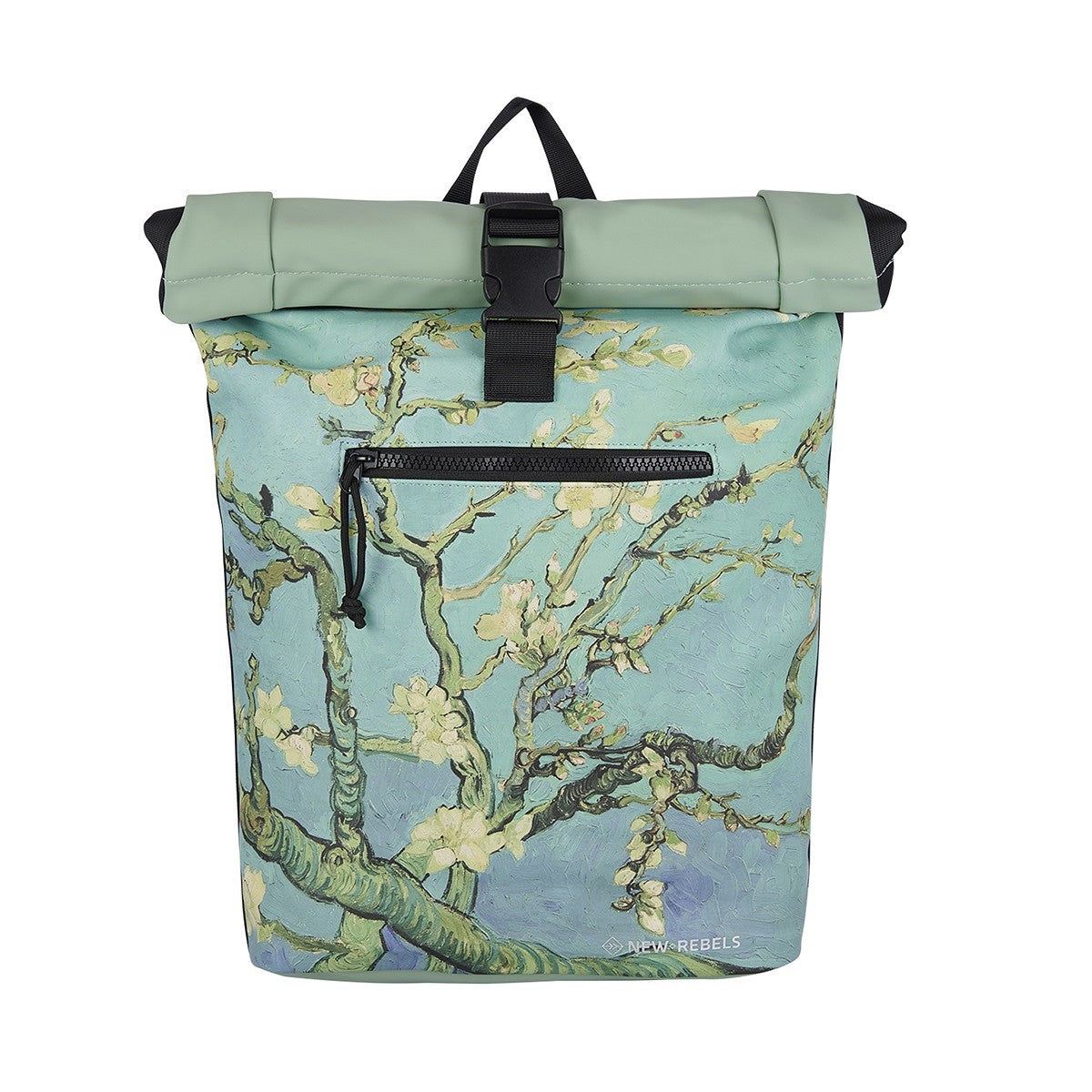 New Rebels New York Mandelblüte Rucksack – Rolltop, wasserabweisend, 15" Laptopfach