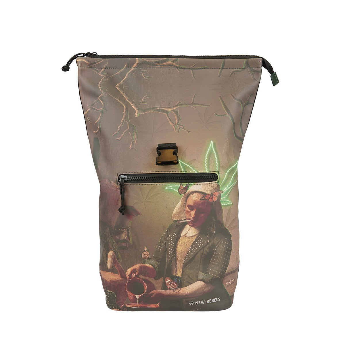 New Rebels Milkmaid Rolltop-Rucksack mit Frontfach und Reißverschluss