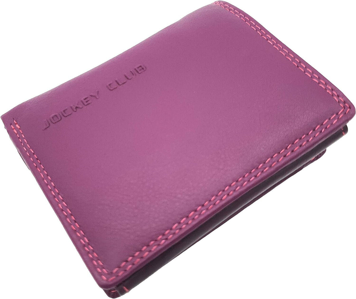 Jockey Club echt Leder Mini Damen Geldbörse Portemonnaie Rio bunt / beere