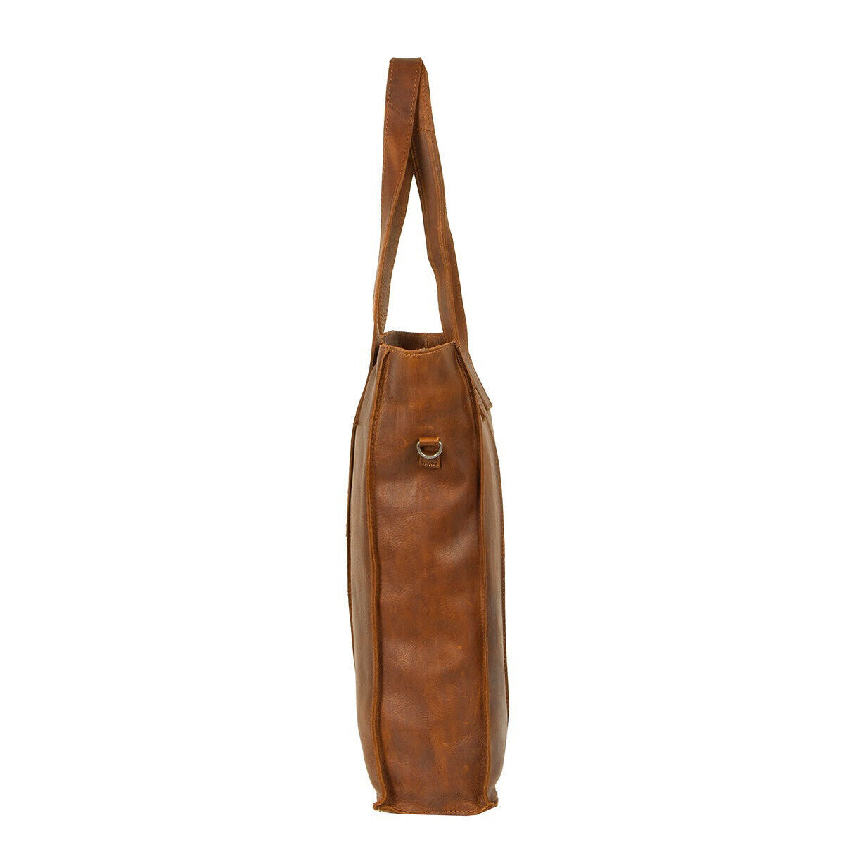 Justified Bags großer echt Leder Shopper Handtasche Schultertasche Nynke mit Laptop Fach congac