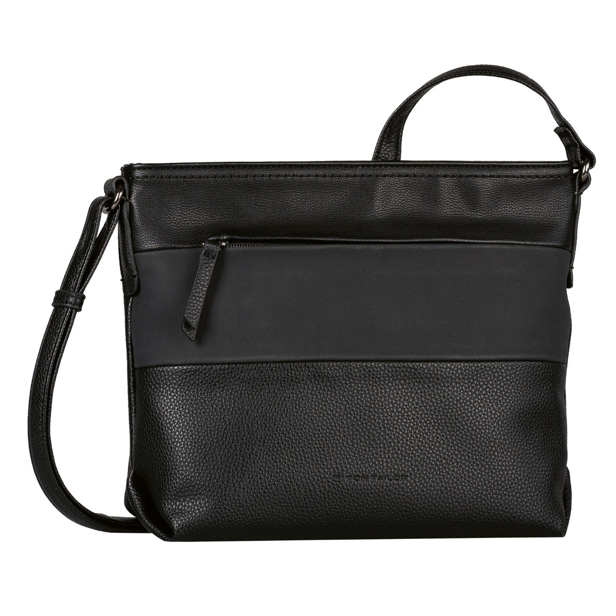 Tom Tailor Umhängetasche Nicolina – PU Handtasche mit Reißverschluss & Fächern – 27,5x10x23 cm mixed black