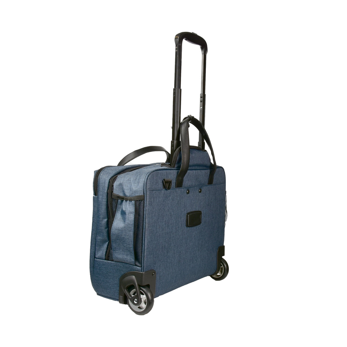 Dermata Office Case Trolley 46x37x21 cm | Laptopfach 17" | Polycanvas | Business Reisetasche mit Rollen & Organizer petrol
