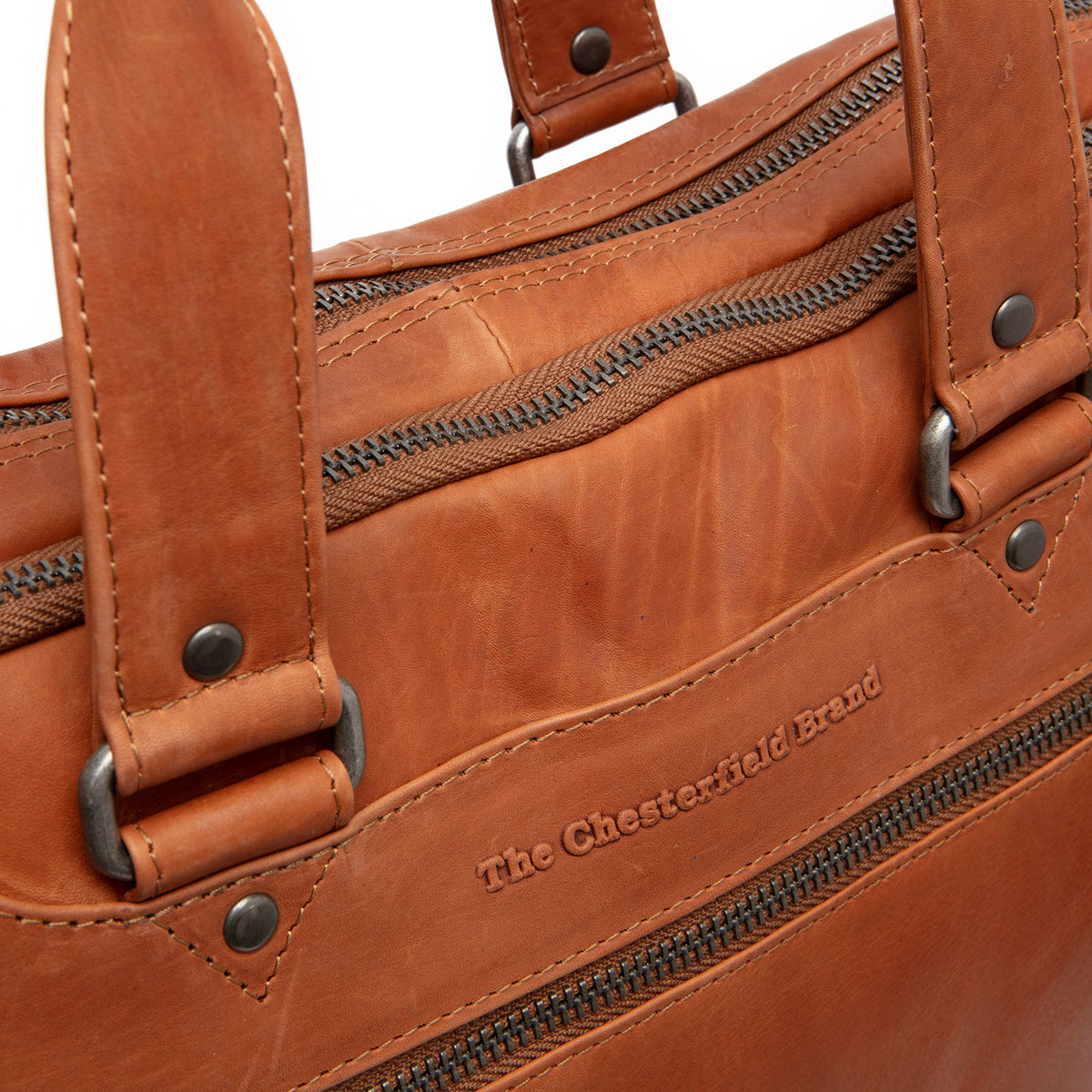 The Chesterfield Brand Montara Laptoptasche Leder Cognac 15 Zoll Businesstasche