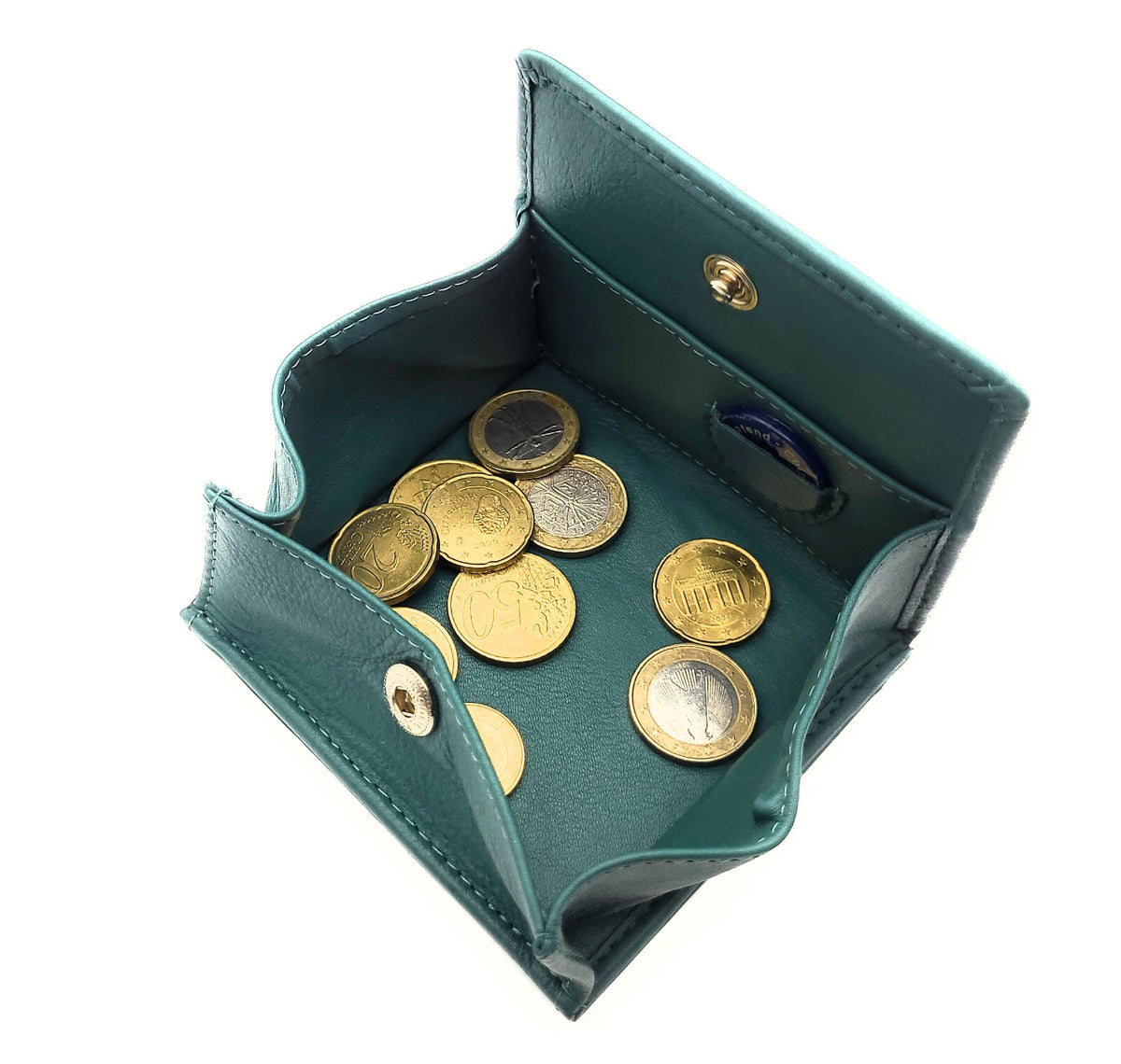 Jockey Club echt Leder Geldbörse Portemonnaie Wiener Schachtel RFID Schutz petrol