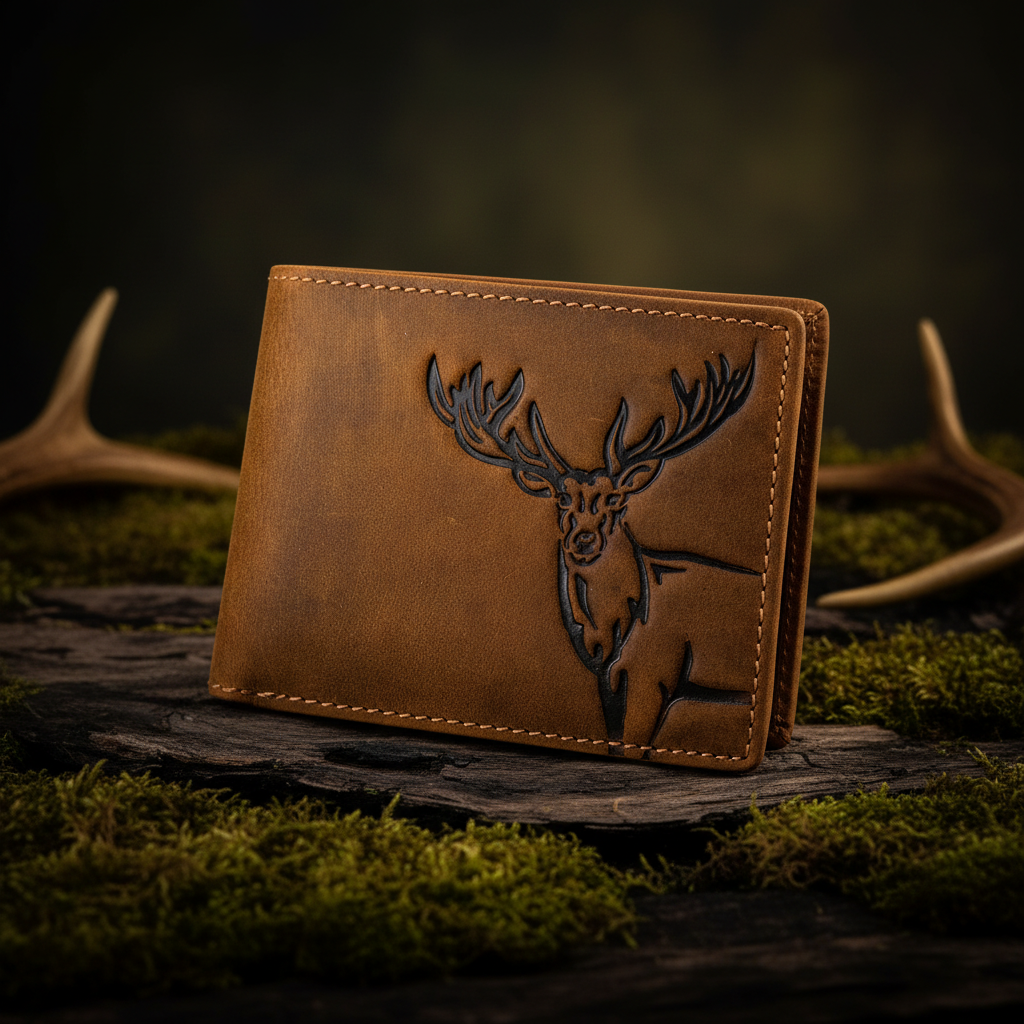 Jockey Club echt Leder Hunterleder Portemonnaie Geldbörse Hirsch mit RFID Schutz