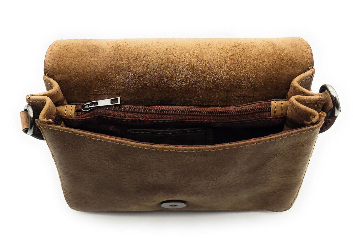 Louis Wallis Leder Gürteltasche Braun – Bikertasche Jagdtasche Hüfttasche mit Schultergurt